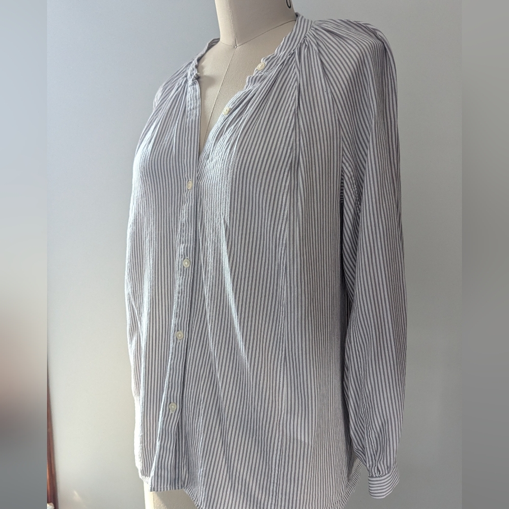 Lucky Brand - Cotton Faded Stripe Blouse - Size M